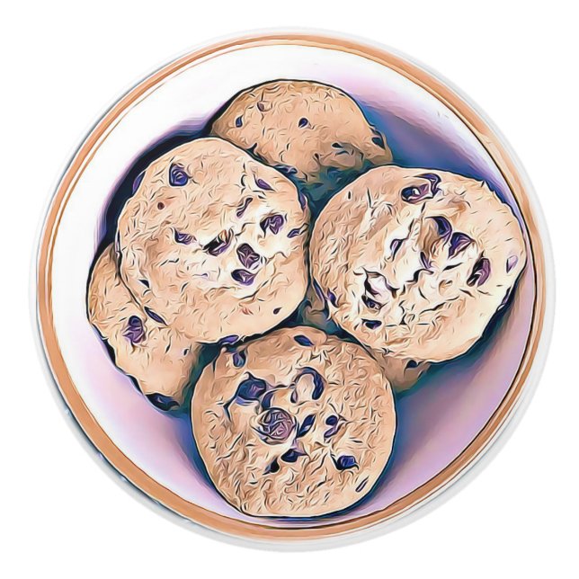 Porte En Céramique Bouton de buffet de gâteau aux pépites de chocolat (Devant)