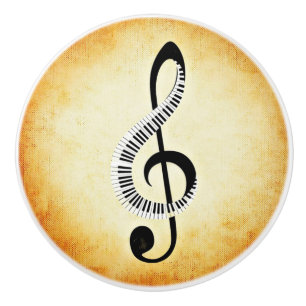 Porte En Céramique Bouton de clés de piano et de note musicale