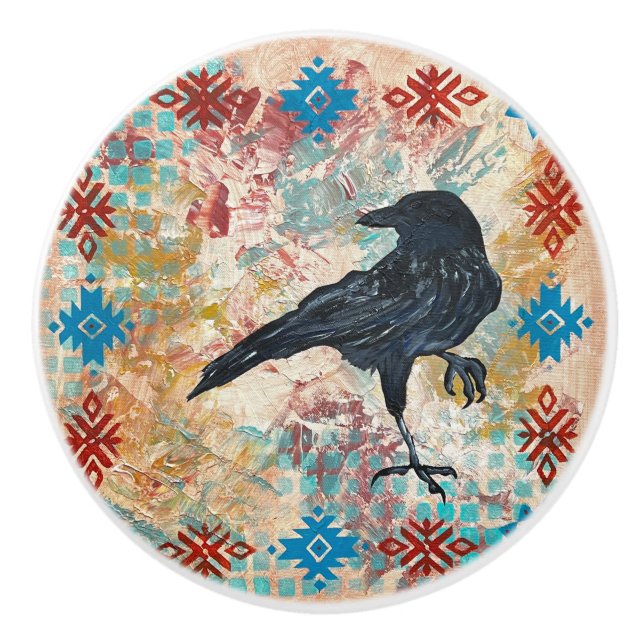 Porte En Céramique Bouton de corbeau (Devant)