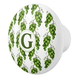 Porte En Céramique Bouton de raisins verts