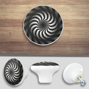Porte En Céramique Bouton de tiroir à armoire noire et blanche