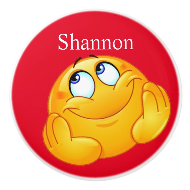 Porte En Céramique Bouton de tiroir à visage joyeux - SRF (Devant)