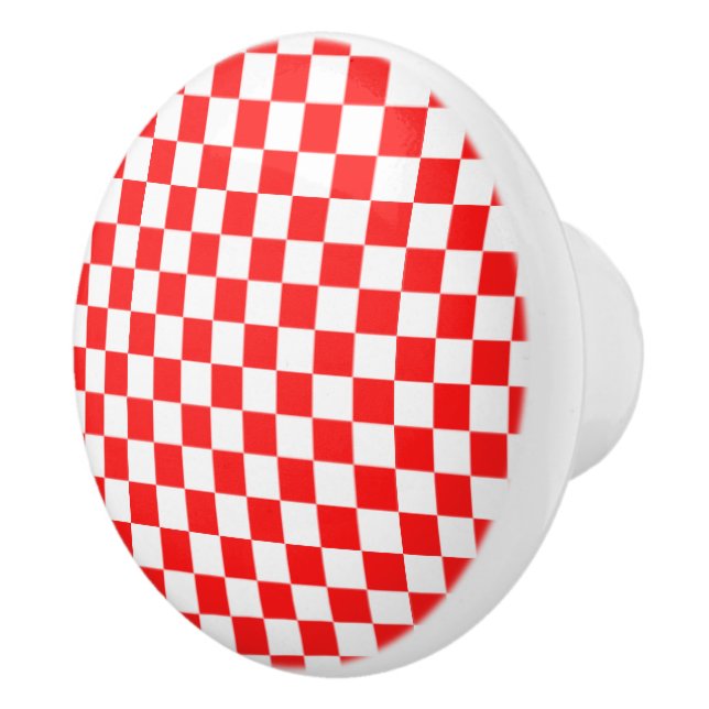 Porte En Céramique Bouton de tiroir de cuisine rouge rétro (Droite)