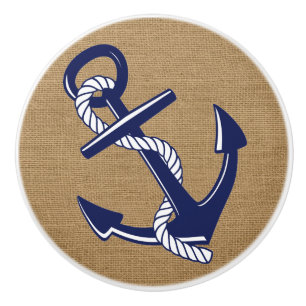 Porte En Céramique Bouton de tiroir de l'Ancre de plage nautique