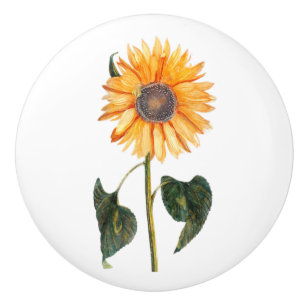 Porte En Céramique Bouton de tiroir tournesol vintage