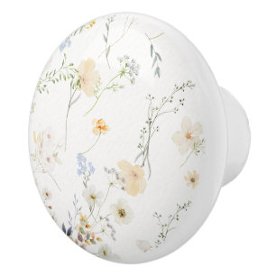 Porte En Céramique Bouton de tiroir vintage floral Botanique fleur