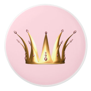 Porte En Céramique Bouton de traction de tiroir de couronne d'or