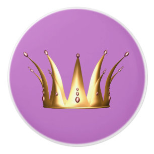 Porte En Céramique Bouton de traction de tiroir de couronne d'or