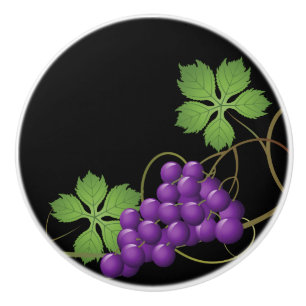 Porte En Céramique Bouton d'impression de raisins