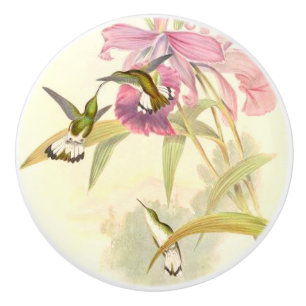 Porte En Céramique Bouton floral de jardin de fleur d'oiseaux de