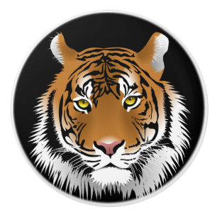 Porte En Céramique Bouton noir de tigre