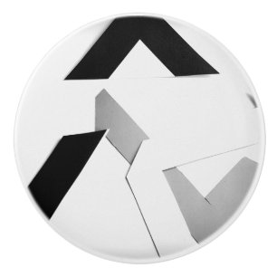 PORTE EN CÉRAMIQUE BOUTON NOIR ET BLANC DE TIROIR DE SORTILÈGE
