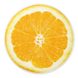 Porte En Céramique Bouton orange de buffet de tranche