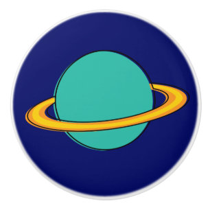Porte En Céramique Cinquante-neuf - bouton de la planète à anneau ver
