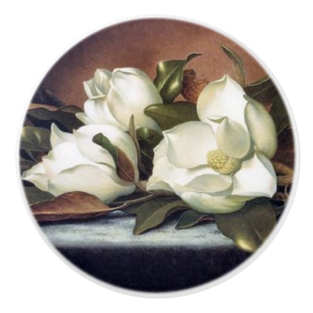Porte En Céramique De Heade de magnolia de fleurs toujours bouton de (Devant)