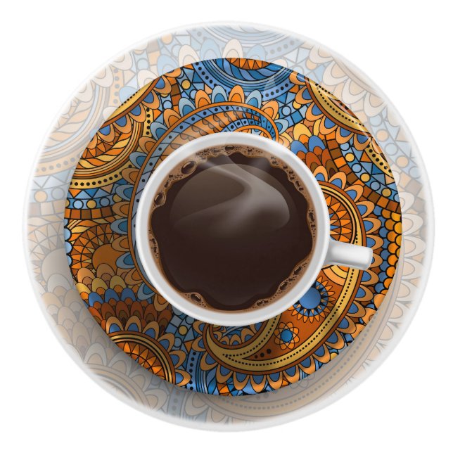 Porte En Céramique Élégant bouton de tiroir de la coupe de café - SRF (Devant)