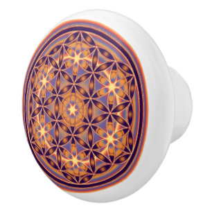 Porte En Céramique Fleur de vie / Blume des Lebens - Bouton II