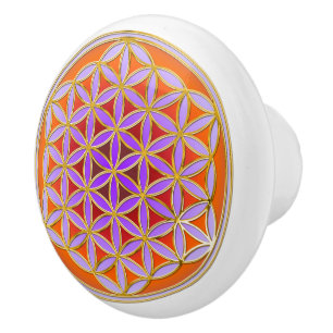 Porte En Céramique Fleur de vie / Blume des Lebens - Bouton IV