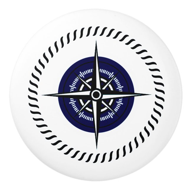 Porte En Céramique Marine rose nautique de bouton de tiroir de (Devant)