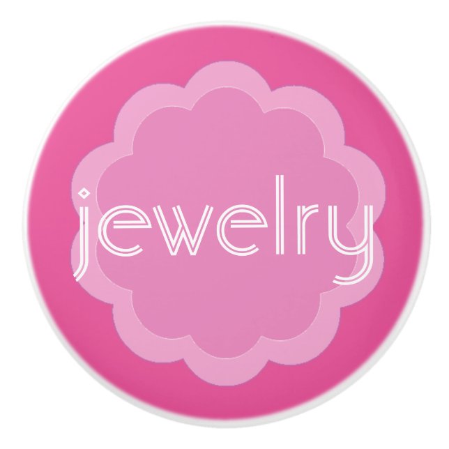 Porte En Céramique Organisation bijouterie bouton de fleur rose (Devant)