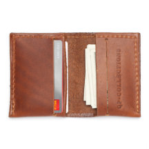 Porte-feuille en cuir Brown en noyer pointu