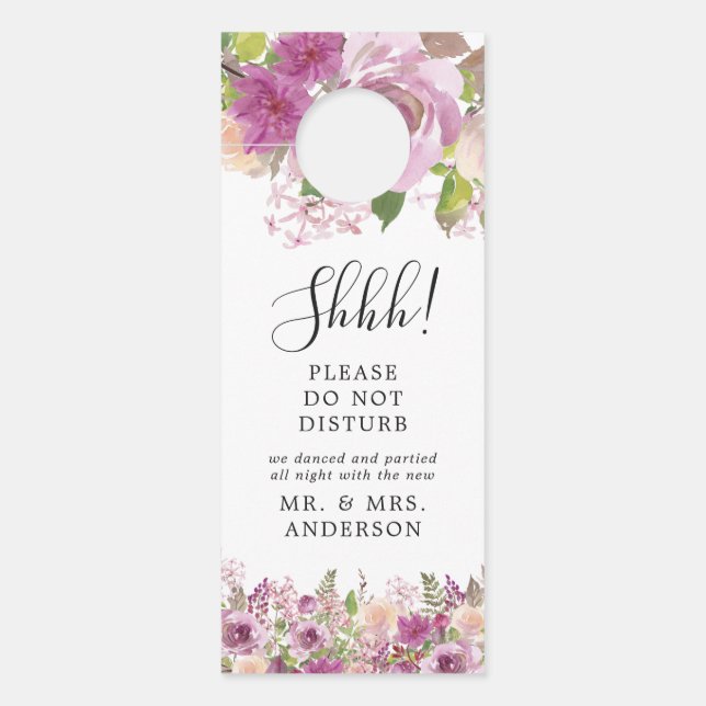 Porte Mariage de lavande de fleurs violettes Affichette  (Devant)