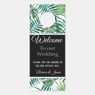 Porte Mariage Feuille tropical Bienvenue Affichette de p