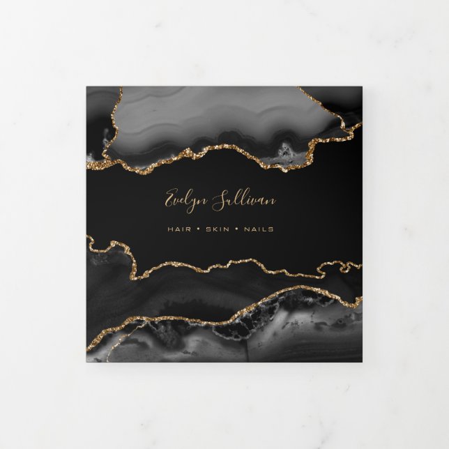 Porte noire Faux Gold Foil Triple Brochure (Protection)