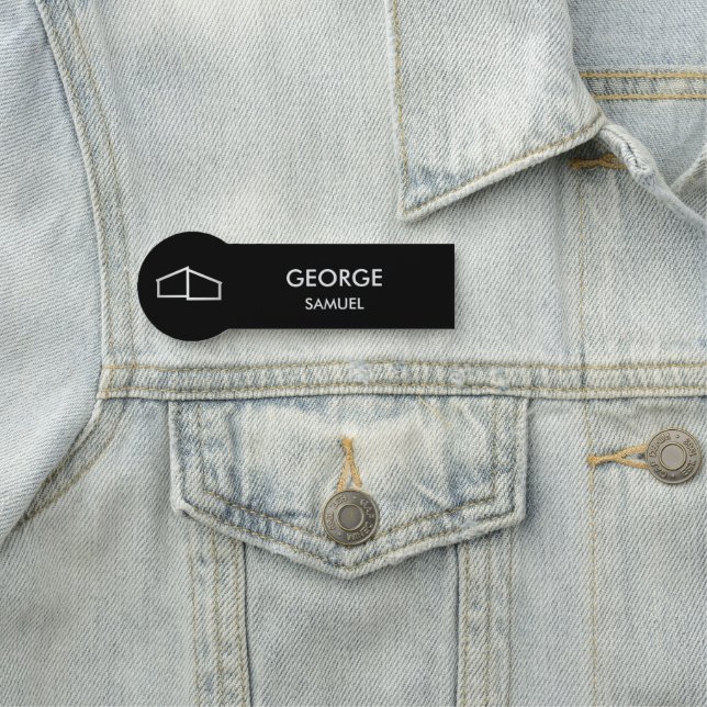 Porte-nom Accueil Logo Realtor Noir & Blanc Classic (En situation)