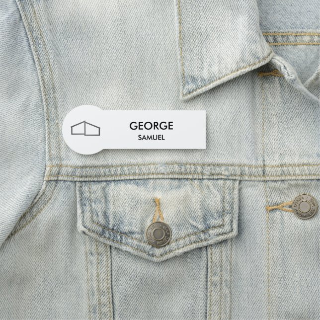 Porte-nom Accueil Logo Realtor Noir & Blanc Classic (En situation)