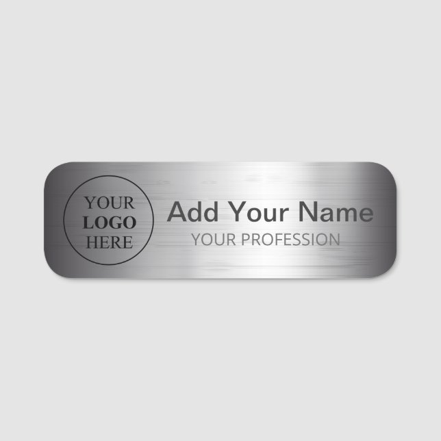 Porte-nom Add Your Business Corporate Logo Here Metal (Devant)