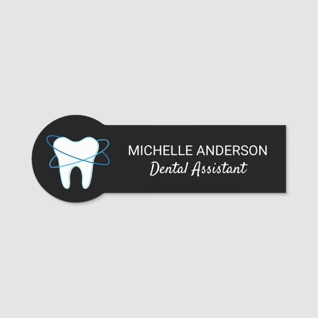 Porte-nom Adjoint dentaire professionnel tendance Dentiste (Devant)