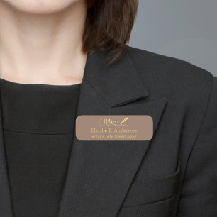 Porte-nom Agent de signature de prêt notaire mocha brown man
