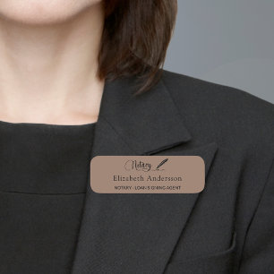 Porte-nom Agent de signature de prêt notaire mocha brun magn