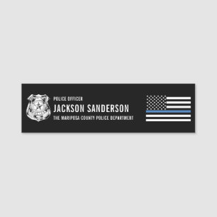 Porte-nom Agent du département de police Thin Blue Line Empl