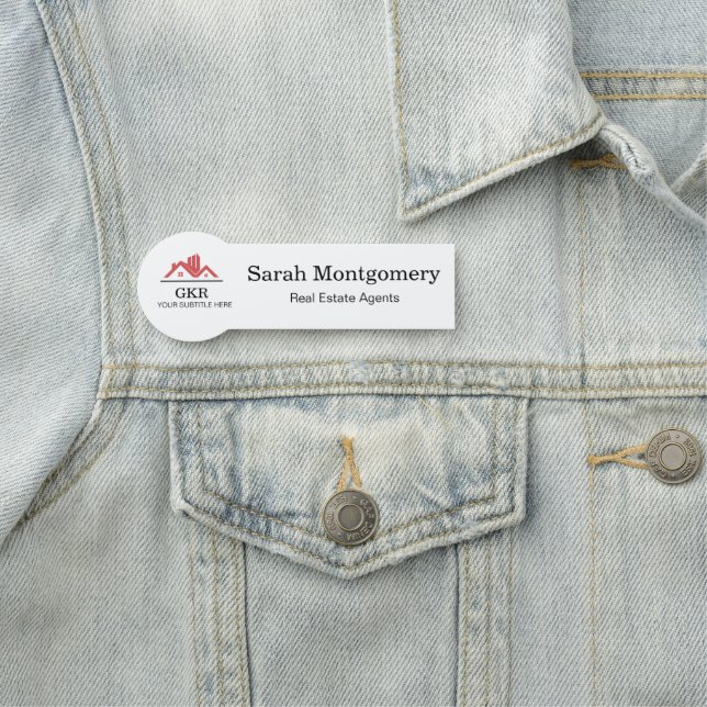 Porte-nom Agents immobiliers promotionnels modernes (En situation)
