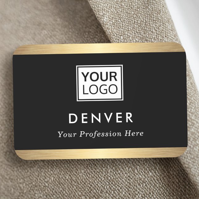 Porte-nom Ajouter le logo titre de prénom faux bordures doré (Add logo first name title faux golden borders name tag)