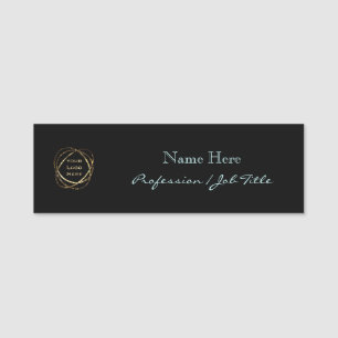 Porte-nom Ajouter son propre logo Modern Elegant Aqua sur No