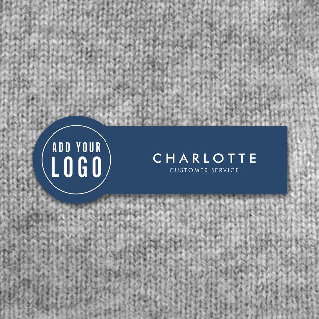 Porte-nom Ajouter un logo Couleur éditable Simple Moderne Pr (Créateur téléchargé)