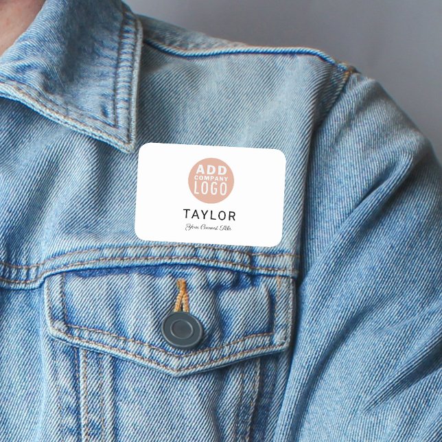 Porte-nom Ajouter un logo d'entreprise Employés de l'entrepr (Your Business Logo Conference Name Tag)