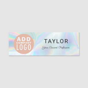 Porte-nom Ajouter un logo d'entreprise holographique pour le