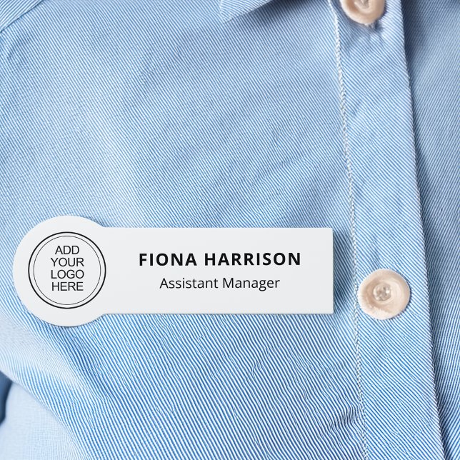 Porte-nom Ajouter un logo minimal pour les employés (Minimal Add Logo Employee Name Tag)