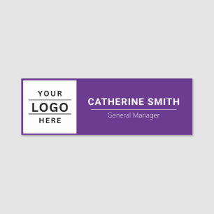 Porte-nom Ajoutez votre logo ici pour Business Employee Purp