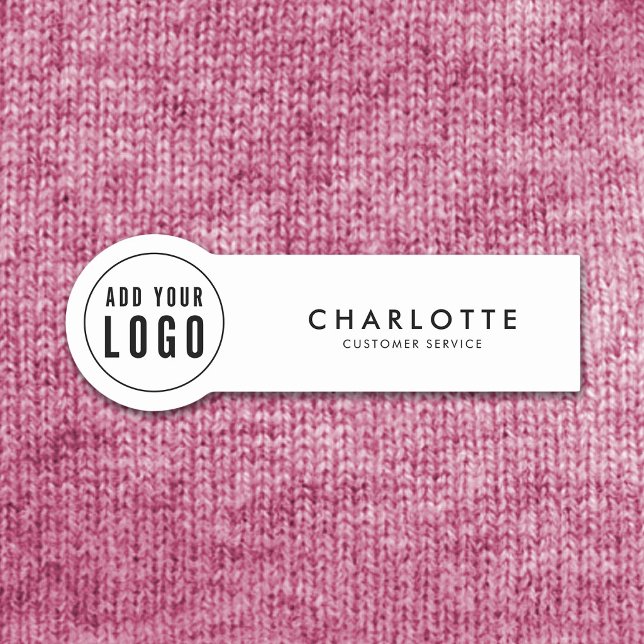 Porte-nom Ajoutez Votre Logo Simple Moderne Noir et Blanc D' (Créateur téléchargé)