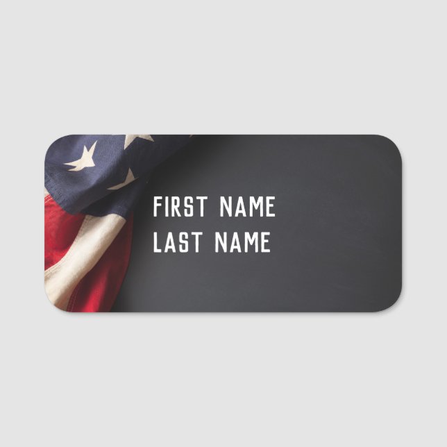 Porte-nom American Flag on a Chalkboard (Devant)