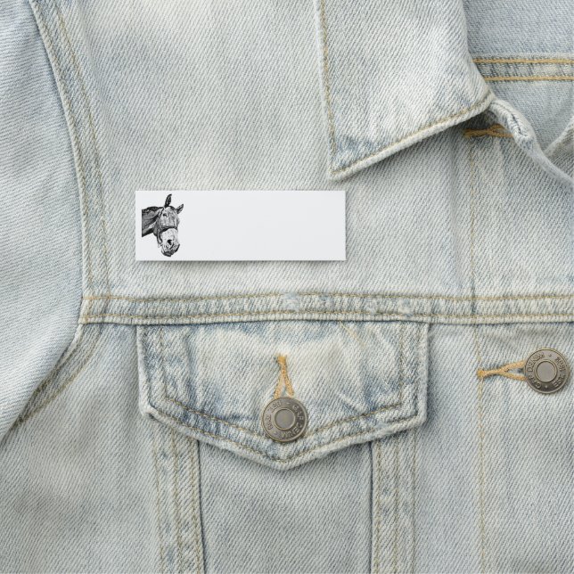 Porte-nom Amusant Curieux Cheval Head Art (En situation)