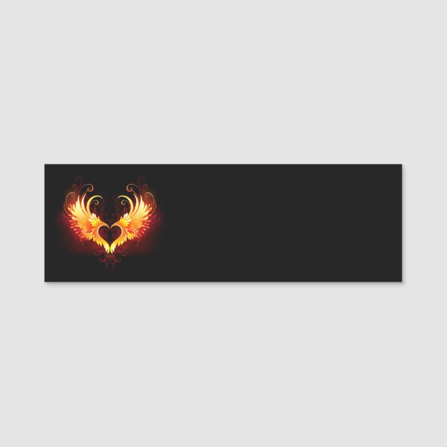 Porte-nom Angel Fire Heart with Wings (Devant)