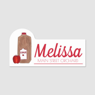 Porte-nom Apple Cider Festival Orchard Automne Harvest Farm