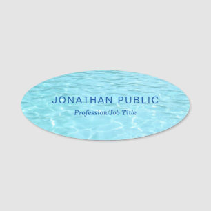 Porte-nom Aqua Minimaliste Modèle Moderne Eau Bleue Nature