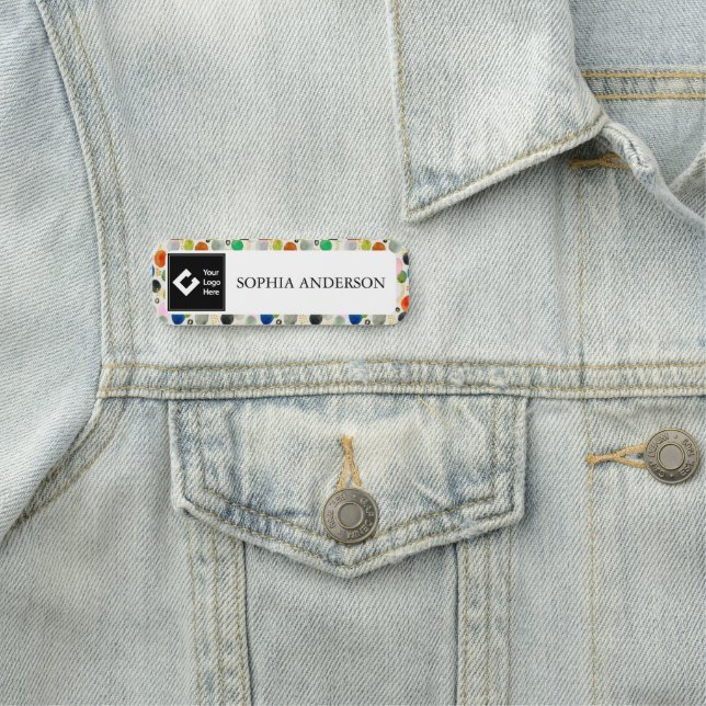 Porte-nom Aquarelle Abstraite Gold Parties scintillant Art + (En situation)